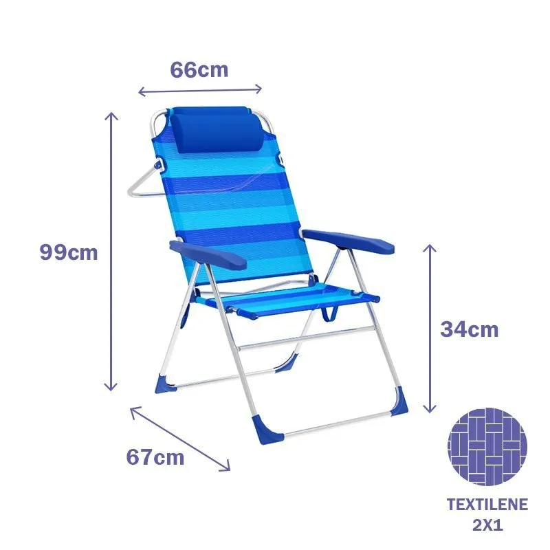 Marbueno Summer Fällbar Stol 5 Positioner 67x66x99 Cm unisex