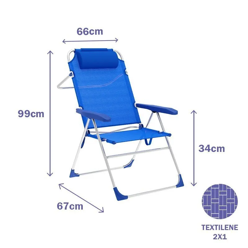 Marbueno Summer Fällbar Stol 5 Positioner 67x66x99 Cm unisex