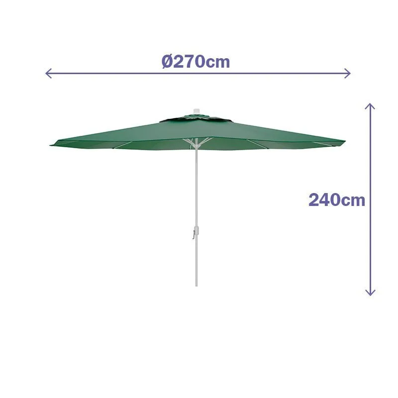 Marbueno Summer Stål Rund Parasoll Med Stolphöjd 270 Cm 35 Mm 240 Cm unisex