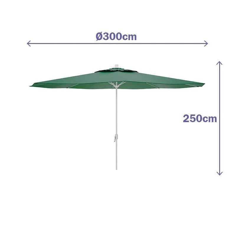 Marbueno Summer Stål Rund Parasoll Med Stolphöjd 300 Cm 35 Mm 250 Cm unisex, Green, One Size Marbueno Summer Stål Rund Parasoll Med Stolphöjd 300 Cm 35 Mm 250 Cm unisex, Green, One Size