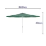 Marbueno Summer Stål Rund Parasoll Med Stolphöjd 300 Cm 35 Mm 250 Cm unisex, Green, One Size