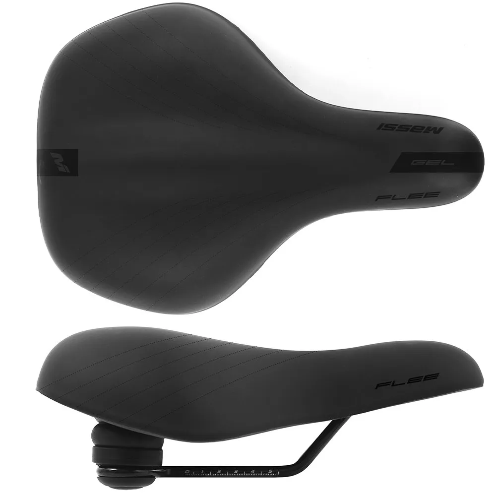 MASSI Flee Gel Elastomer Cykelsadel, Black, 190mm