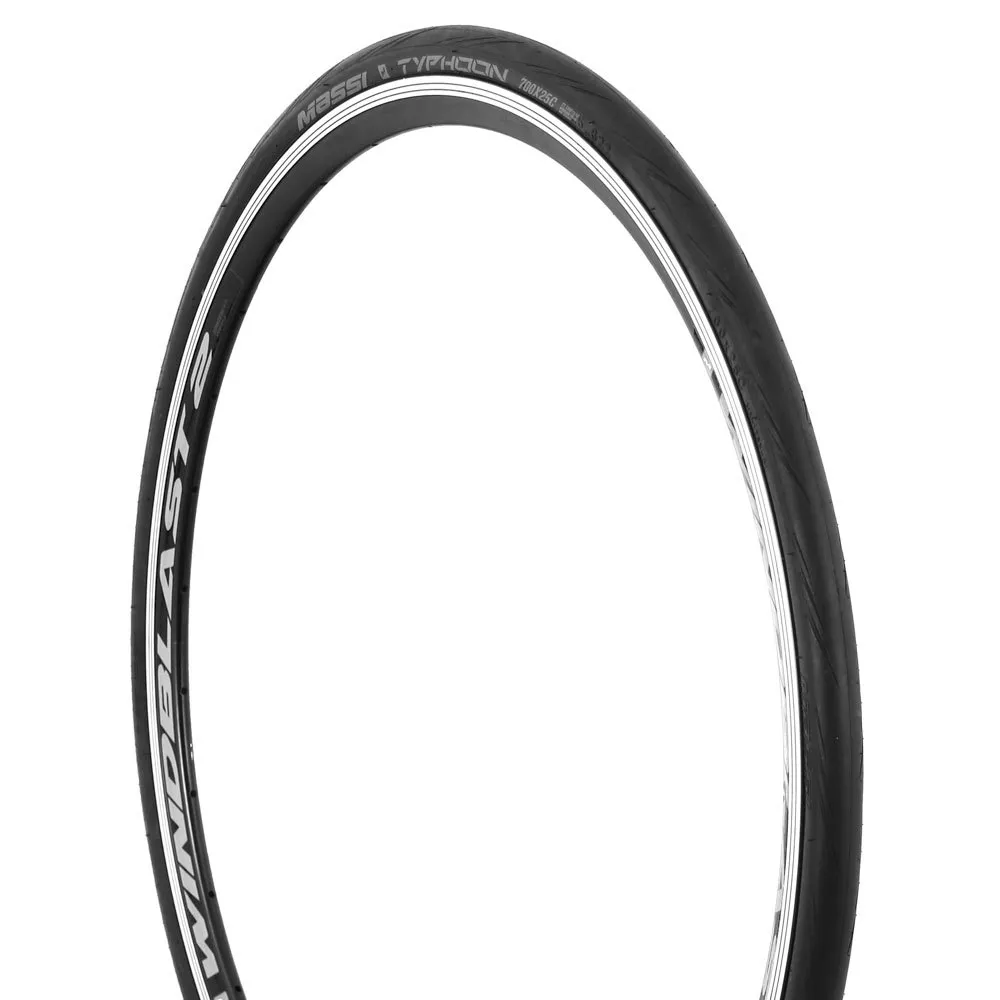 MASSI Typhoon Race 700c X 25 Styv Landsvägsdäck, Black, 700C x 25