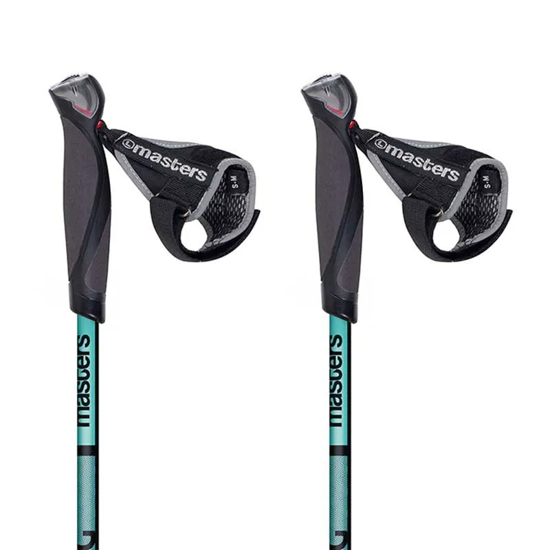 Masters Nordic Walking Stavar, Black / turquoise, 77-135cm