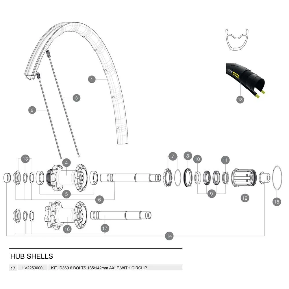 Mavic 6 Bolt Disc Id360 Bakre Navaxel, Silver / Black, 12 x 135/142mm Mavic 6 Bolt Disc Id360 Bakre Navaxel, Silver / Black, 12 x 135/142mm