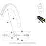 Mavic Comete Pro Carbon Bakre Vänster Ekrar 12 Enheter, Black, 301mm