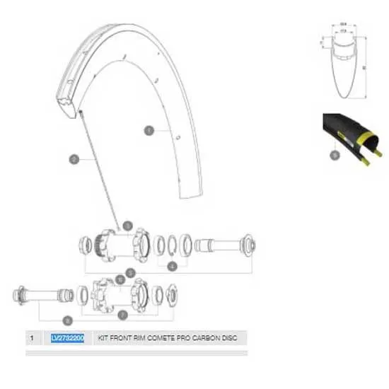 Mavic Comete Pro Carbon Disc Framfälg, Black, 700 - 28" 24H