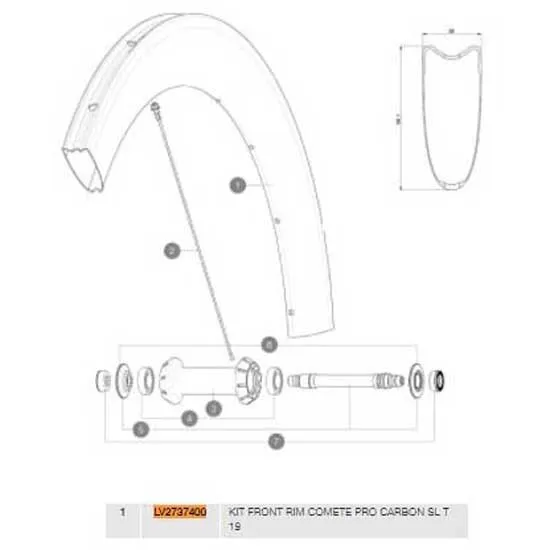 Mavic Comete Pro Carbon Sl Tubular 19 Front Fälg, Black, 700 - 28" 18H Mavic Comete Pro Carbon Sl Tubular 19 Front Fälg, Black, 700 - 28" 18H
