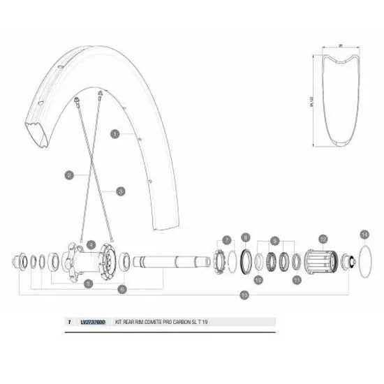 Mavic Comete Pro Carbon Sl Tubular 19 Rear Fälg, Black, 700 - 28" 20H Mavic Comete Pro Carbon Sl Tubular 19 Rear Fälg, Black, 700 - 28" 20H