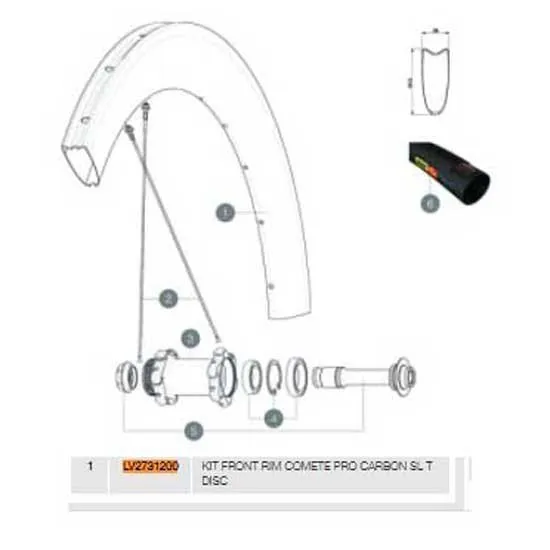 Mavic Comete Pro Carbon Sl Tubular Disc Front Fälg, Black, 700 - 28" 24H