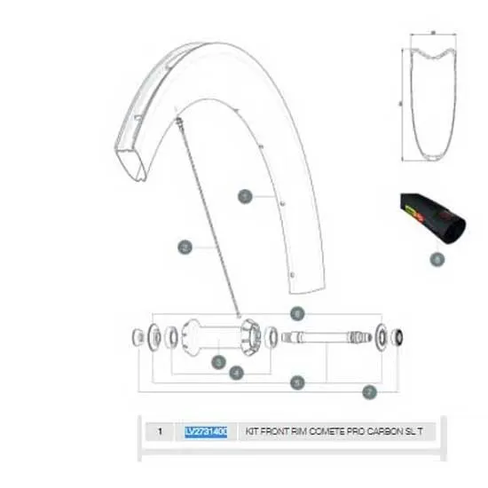 Mavic Comete Pro Carbon Sl Tubular Front Fälg, Black, 700 - 28" 18H Mavic Comete Pro Carbon Sl Tubular Front Fälg, Black, 700 - 28" 18H