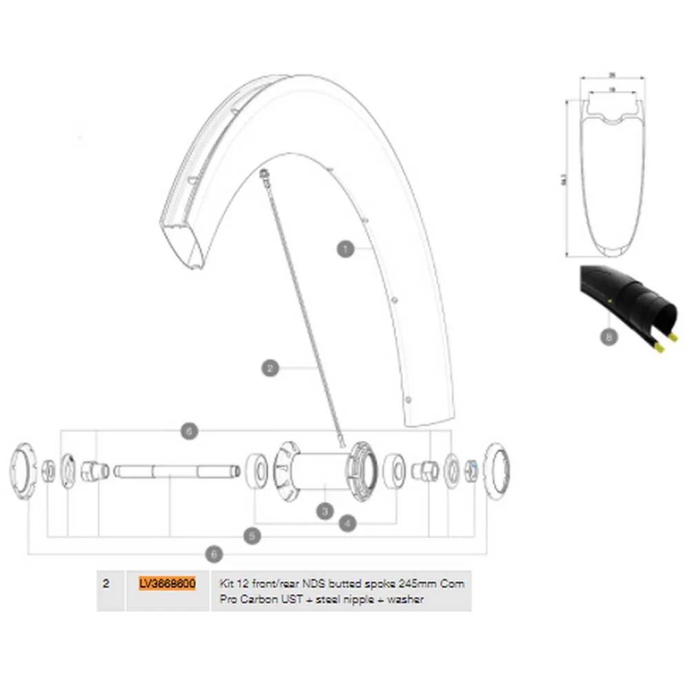 Mavic Comete Pro Carbon Ust Vänstra Ekrar 12 Enheter, Black, 245mm Mavic Comete Pro Carbon Ust Vänstra Ekrar 12 Enheter, Black, 245mm