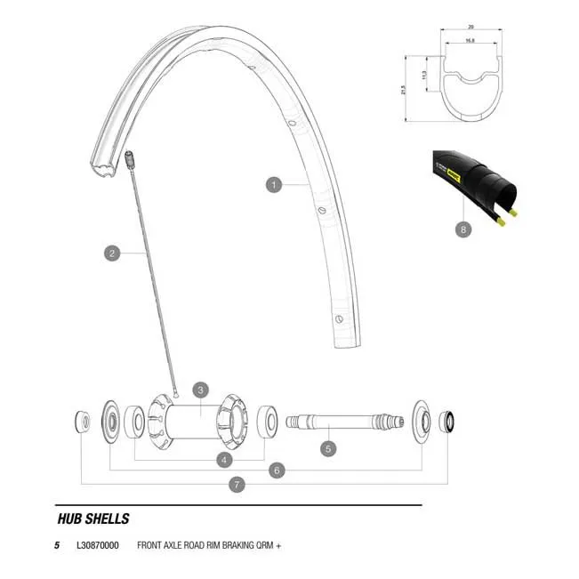 Mavic Cosmic/cxr/comete/ksyrium Pro Framhjulsaxel, Black, One Size Mavic Cosmic/cxr/comete/ksyrium Pro Framhjulsaxel, Black, One Size