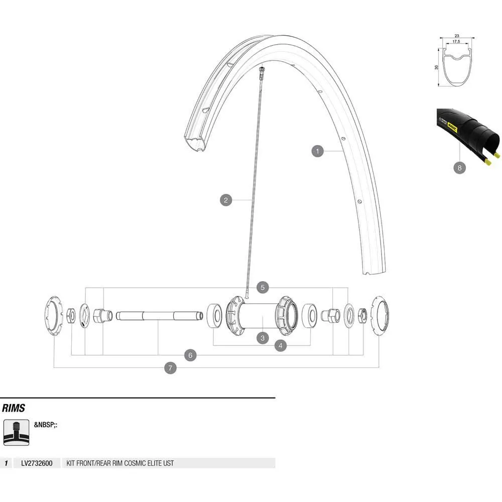 Mavic Cosmic Elite Ust Fälg, Black, 700 - 28" 20H