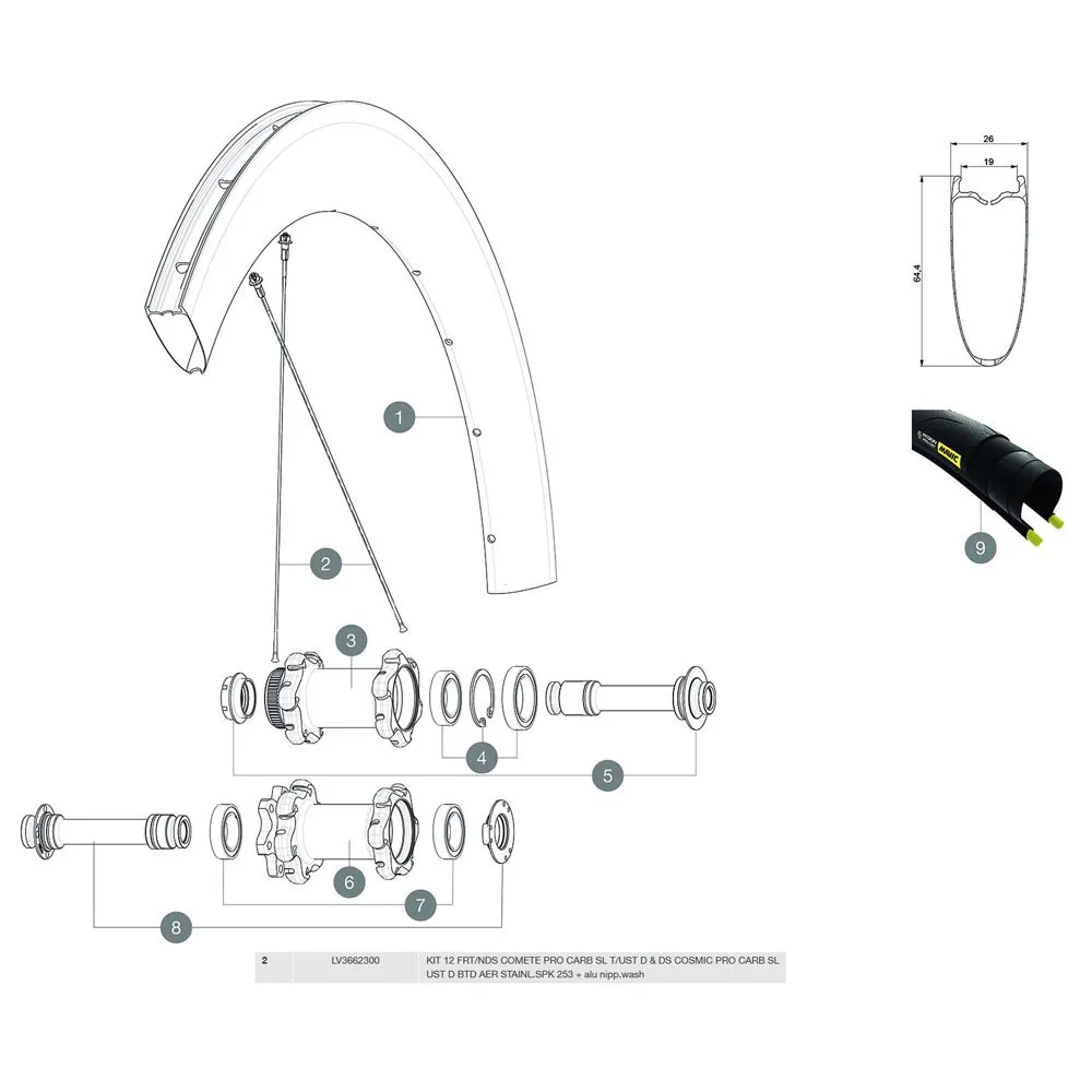 Mavic Cosmic Pro Carbon Sl C Disc Vänstra Ekrar 12 Enheter, Black, 253mm Mavic Cosmic Pro Carbon Sl C Disc Vänstra Ekrar 12 Enheter, Black, 253mm