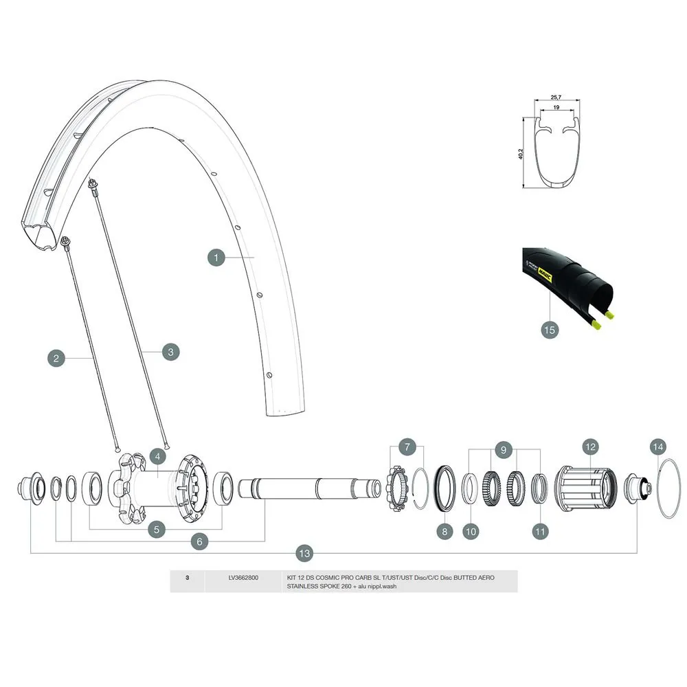 Mavic Cosmic Pro Carbon Sl Ust Bakre Högra Ekrar 12 Enheter, Black, 260mm Mavic Cosmic Pro Carbon Sl Ust Bakre Högra Ekrar 12 Enheter, Black, 260mm