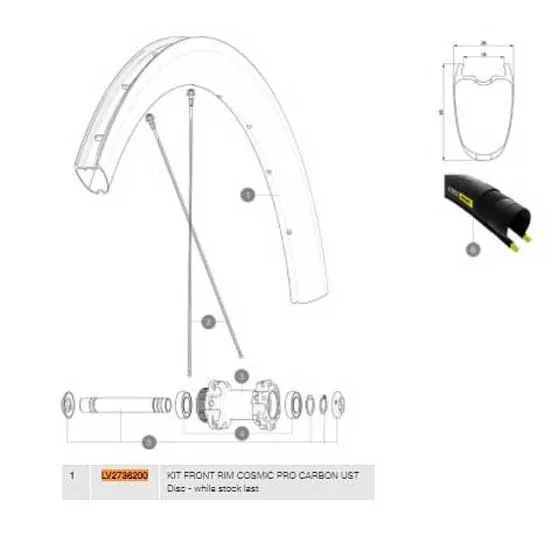 Mavic Cosmic Pro Carbon Ust Disc Front Fälg, Black, 650B - 27.5" 2