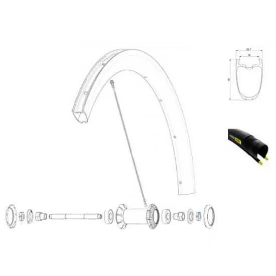 Mavic Cosmic Pro Carbon Ust Tdf Front Fälg, Black, 700 - 28" 18H