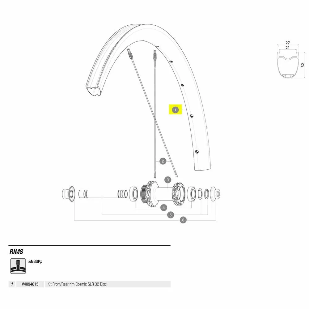 Mavic Cosmic Slr 32 Disc Landsvägscykelfälg, Black, 700 - 28" 24H