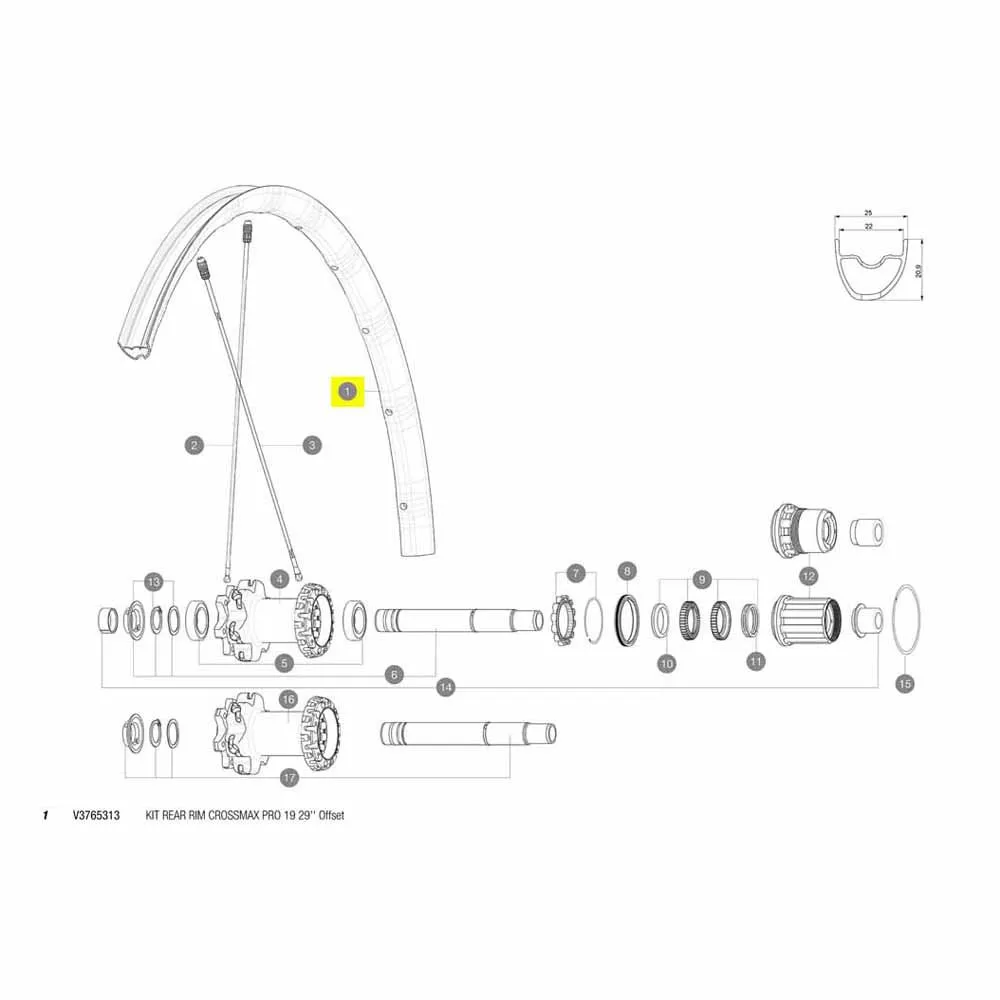 Mavic Crossmax Pro 19 29´´ Bakre Ekrar, Black, 29"