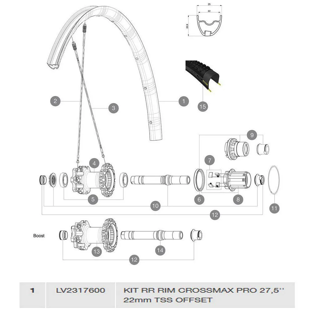 Mavic Crossmax Pro Tubeless Offset Bakfälg Mavic Crossmax Pro Tubeless Offset Bakfälg