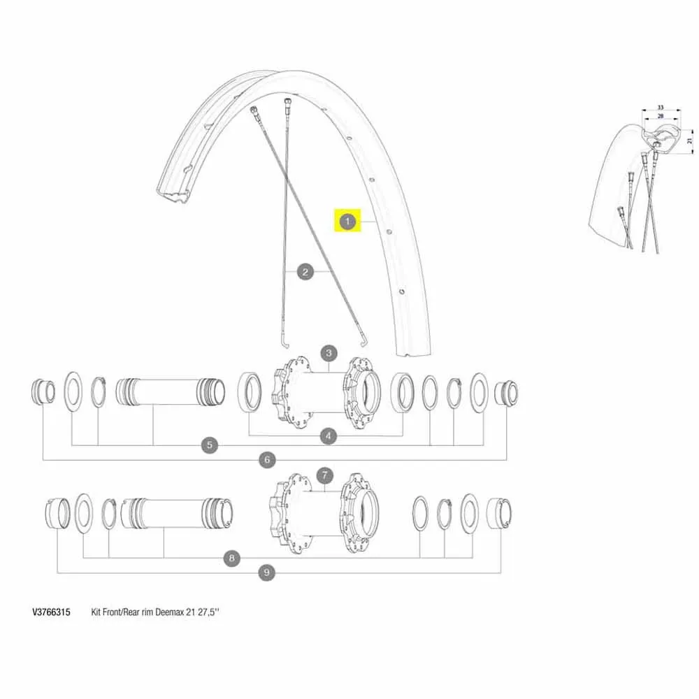 Mavic Deemax 21 27.5´´ Ekrar, Black, 27.5"