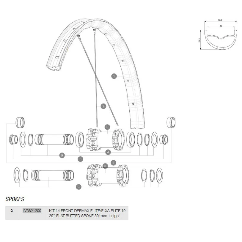 Mavic Deemax Elite/e-xa Elite 29 2019 Front Ekrar 14 Enheter, Black, 301mm Mavic Deemax Elite/e-xa Elite 29 2019 Front Ekrar 14 Enheter, Black, 301mm