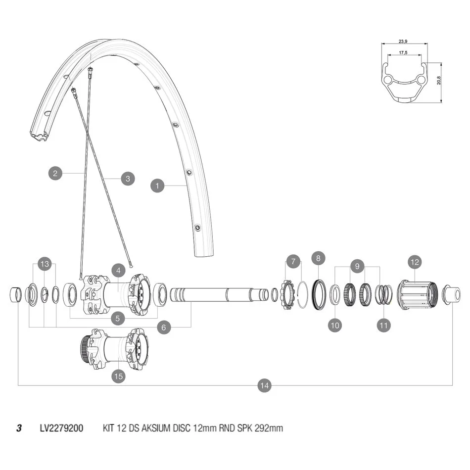 Mavic Ds Askium Disc Bakre Högra Ekrar 12 Enheter, Black, 292mm Mavic Ds Askium Disc Bakre Högra Ekrar 12 Enheter, Black, 292mm