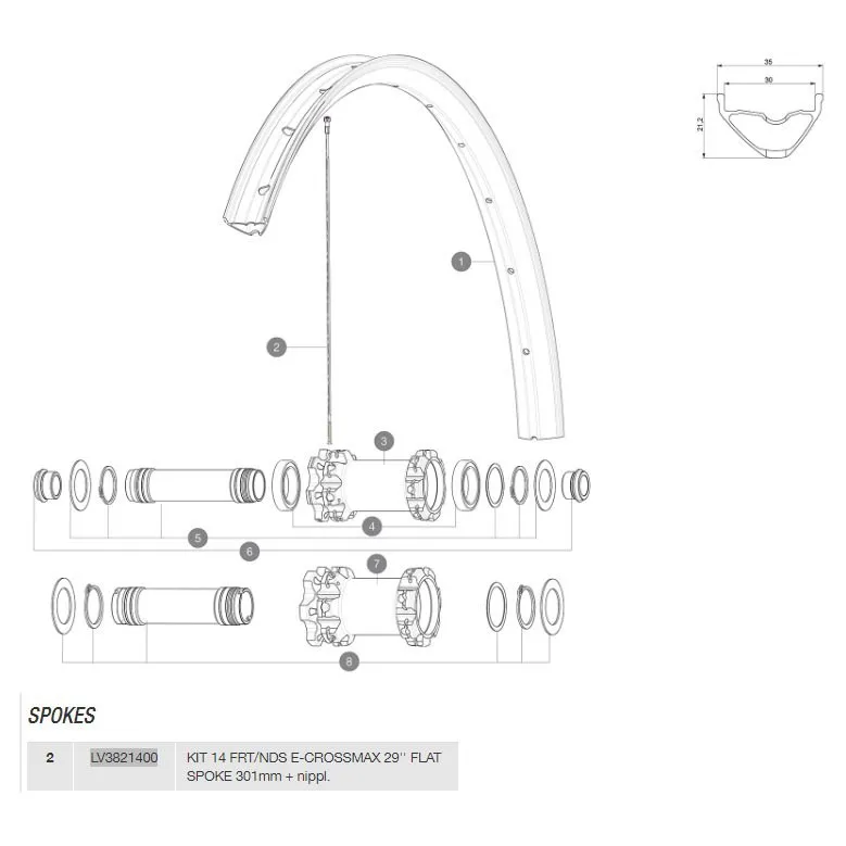 Mavic E-crossmax 29 Vänstra Ekrar 14 Enheter, Black, 301mm Mavic E-crossmax 29 Vänstra Ekrar 14 Enheter, Black, 301mm