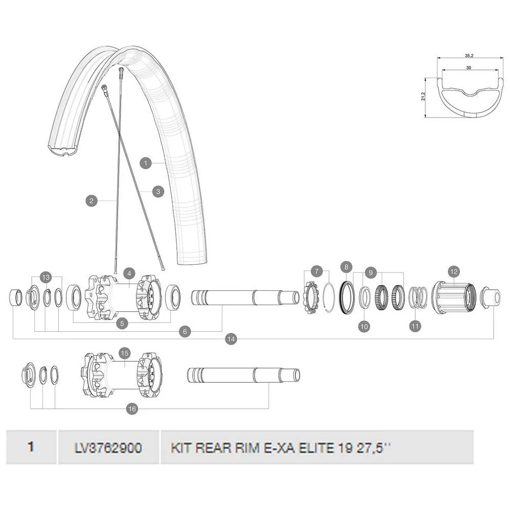 Mavic E-xa Elite 19 Bakfälg