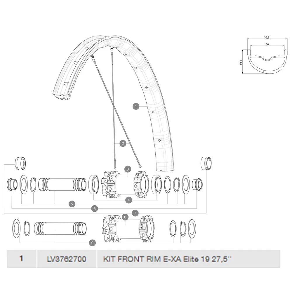 Mavic E-xa Elite 19 Framfälg Mavic E-xa Elite 19 Framfälg