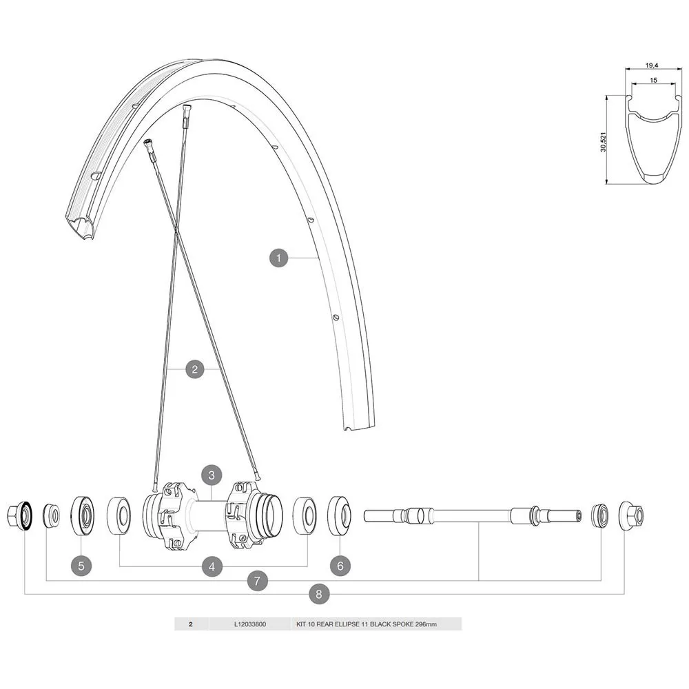 Mavic Ellipse 2011 Rear Eker 10 Enheter, Black, 296mm Mavic Ellipse 2011 Rear Eker 10 Enheter, Black, 296mm