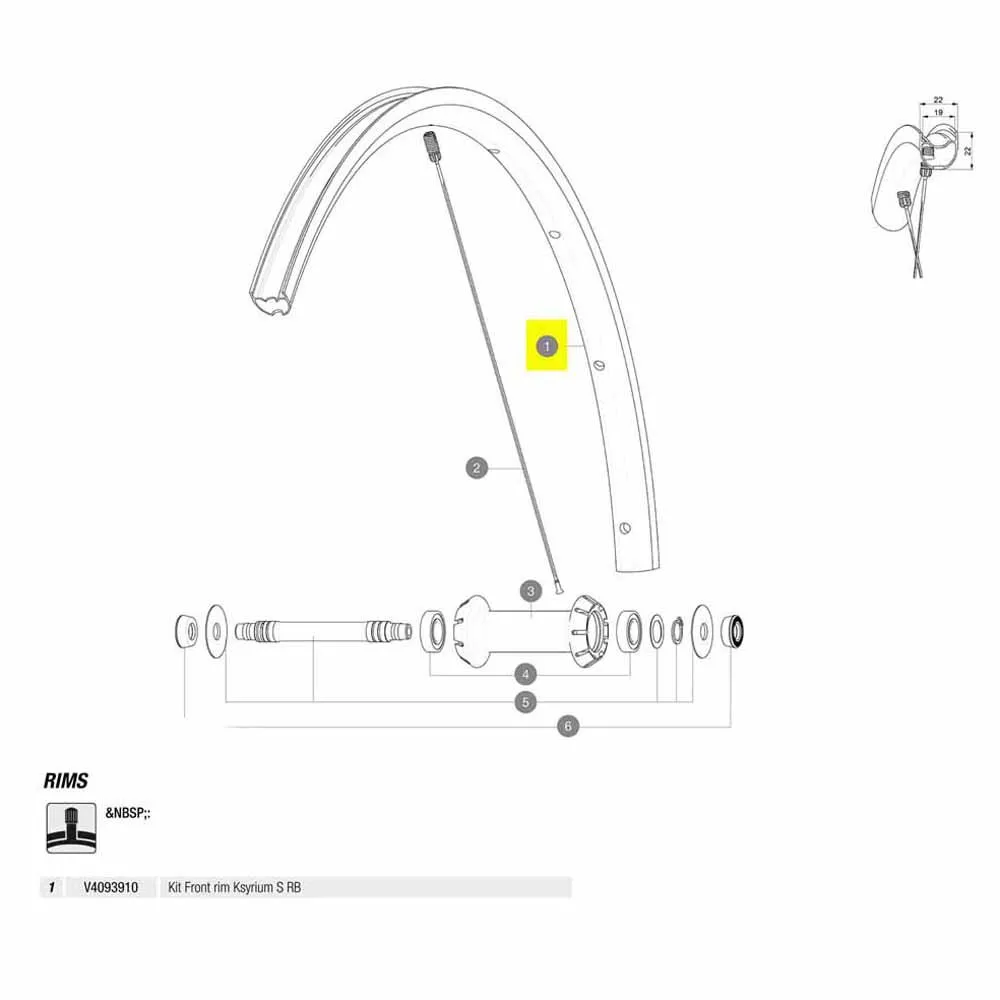 Mavic Front Ksyrium S Rb Landsvägscykelfälg, Black, 700 - 28"