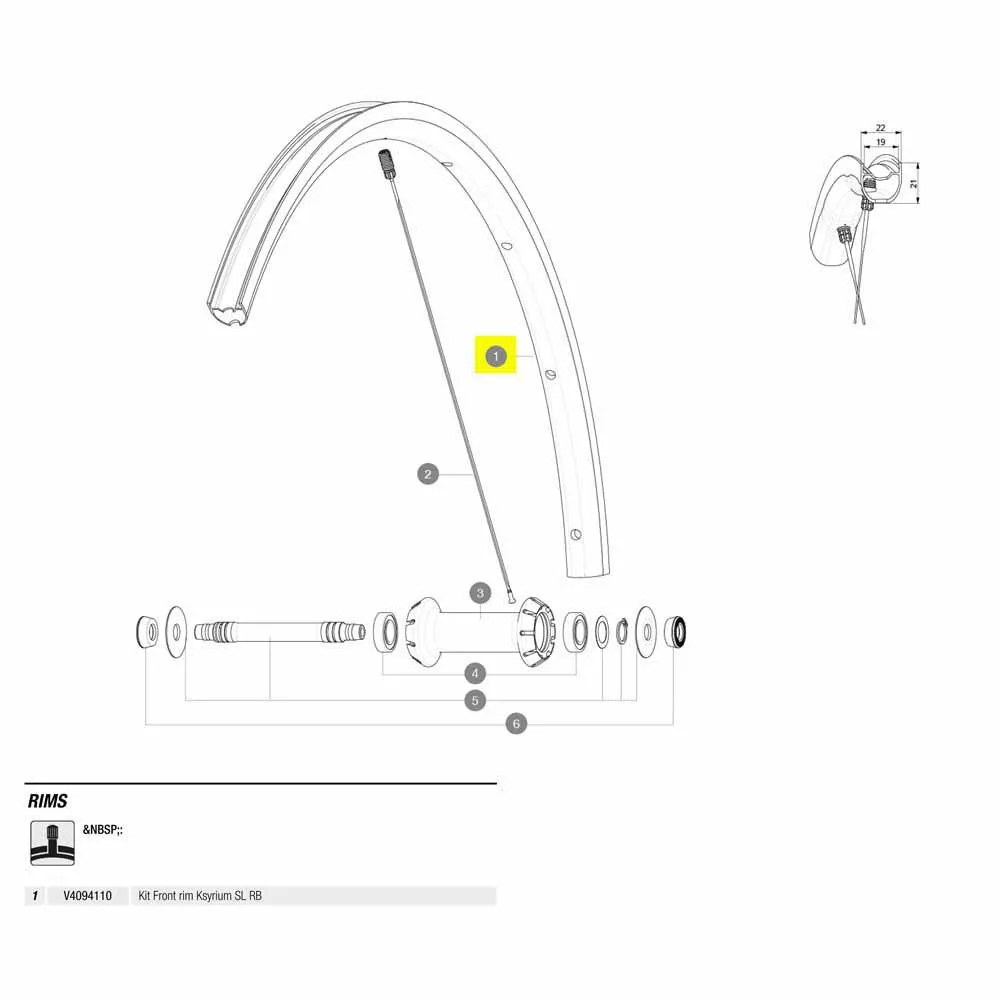 Mavic Front Ksyrium Sl Rb Landsvägscykelfälg, Black, 700 - 28"