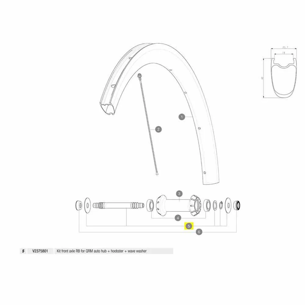 Mavic Front Rb For Qrm Lager, Black, One Size Mavic Front Rb For Qrm Lager, Black, One Size