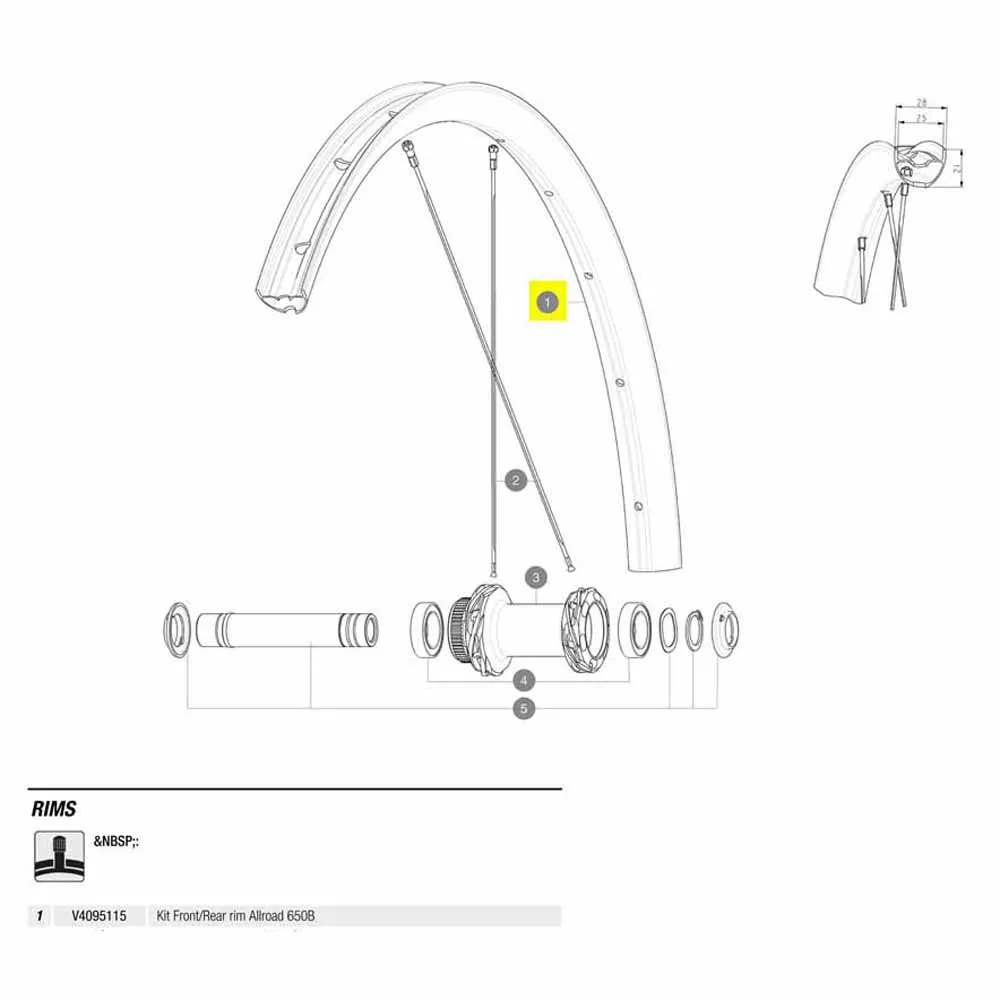 Mavic Front/rear Allroas 650b Landsvägscykelfälg, Black, 700 - 28"