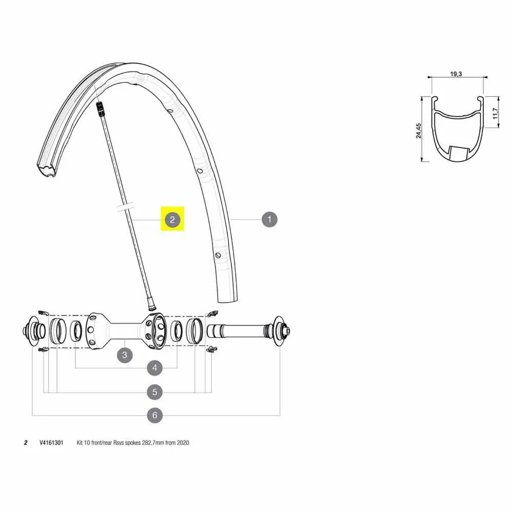 Mavic Kit 10 Front/rear Rsys 2020 Ekrar, Black, 282.7mm