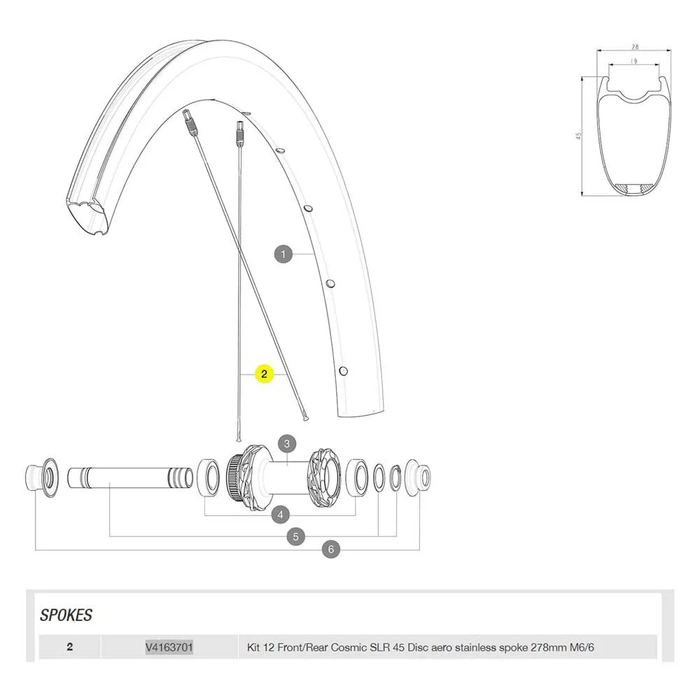Mavic Kit 12 Front/rear Cosmic Slr 45 Disc Ekrar, Black, 278mm