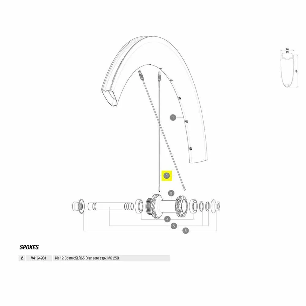 Mavic Kit 12 Front/rear Cosmic Slr 65 Disc Ekrar, Black, 259mm
