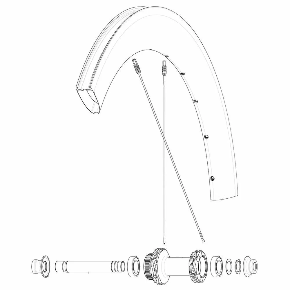 Mavic Kit 12 Front/rear Cosmic Slr 65 Disc Ekrar, Black, 259mm