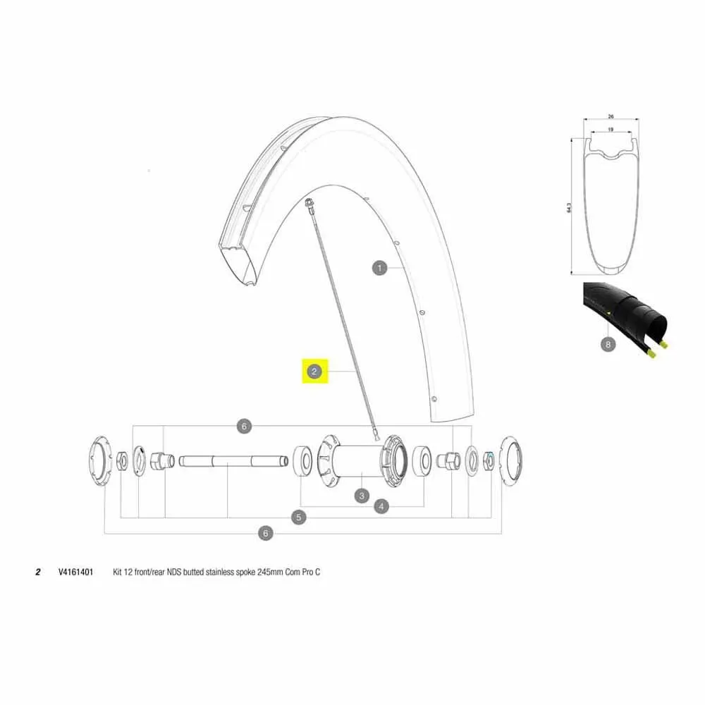 Mavic Kit 12 Front/rear Nds Com Pro Carbon Ust Ekrar