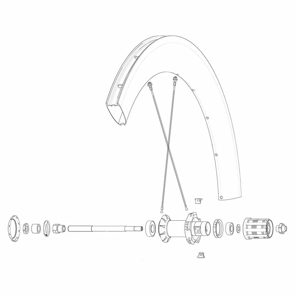 Mavic Kit 12 Rear Ds Com Pro Carbon Ust Ekrar, Black, 252mm