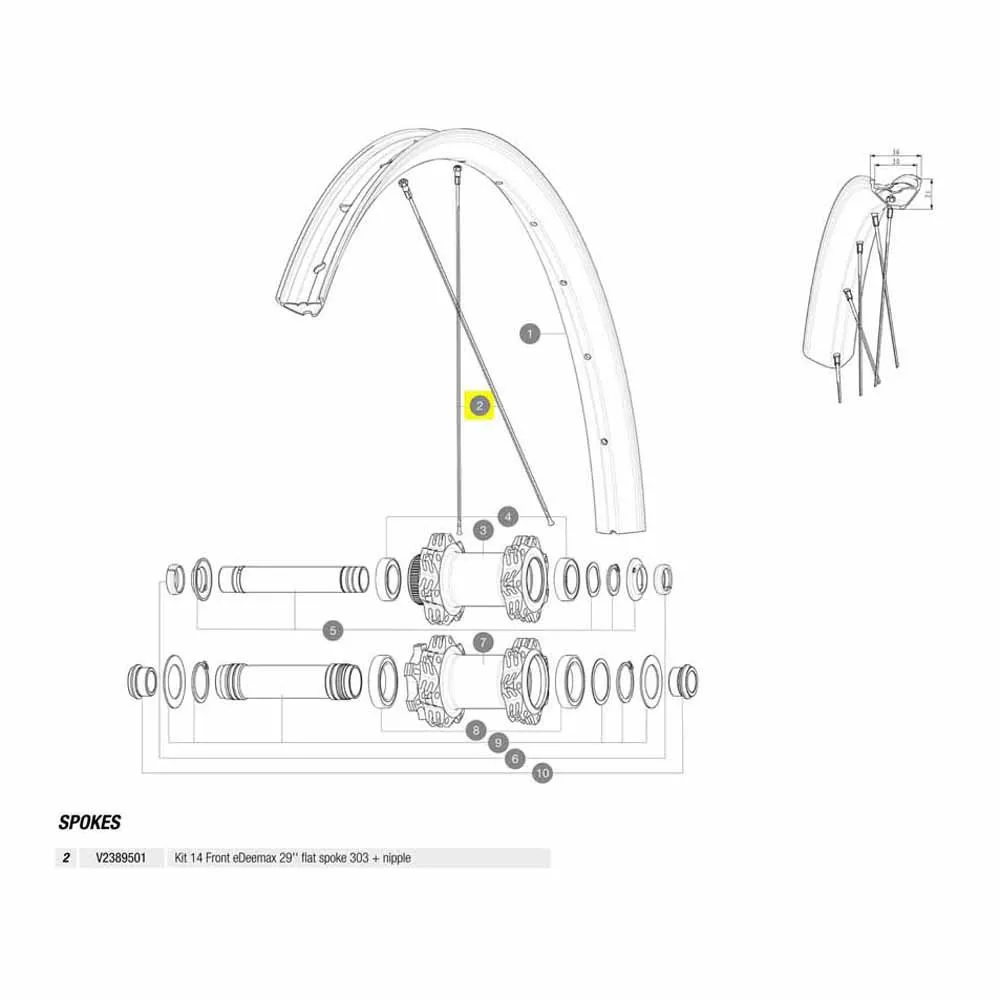 Mavic Kit 14 Front Edeemax 29´´ Ekrar, Black, 303mm