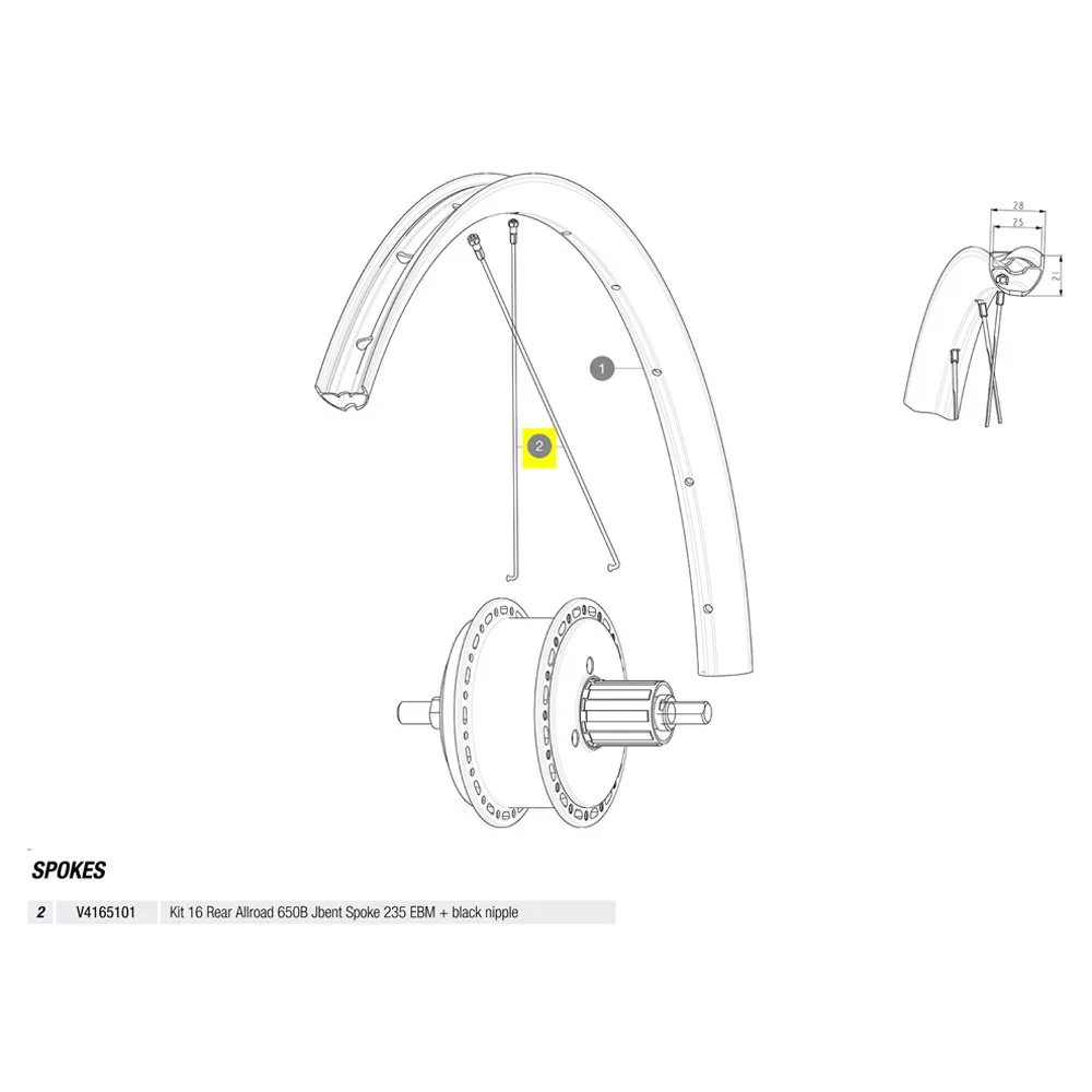 Mavic Kit 16 Rear Allroas 650b Ekrar, Black, 235mm Mavic Kit 16 Rear Allroas 650b Ekrar, Black, 235mm