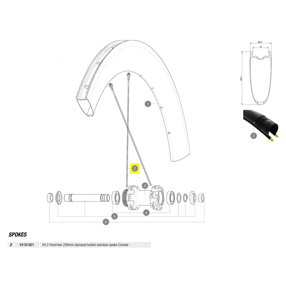 Mavic Kit 2 Front/rear Comete Pro Carbon Ust Ekrar, Black, 256mm