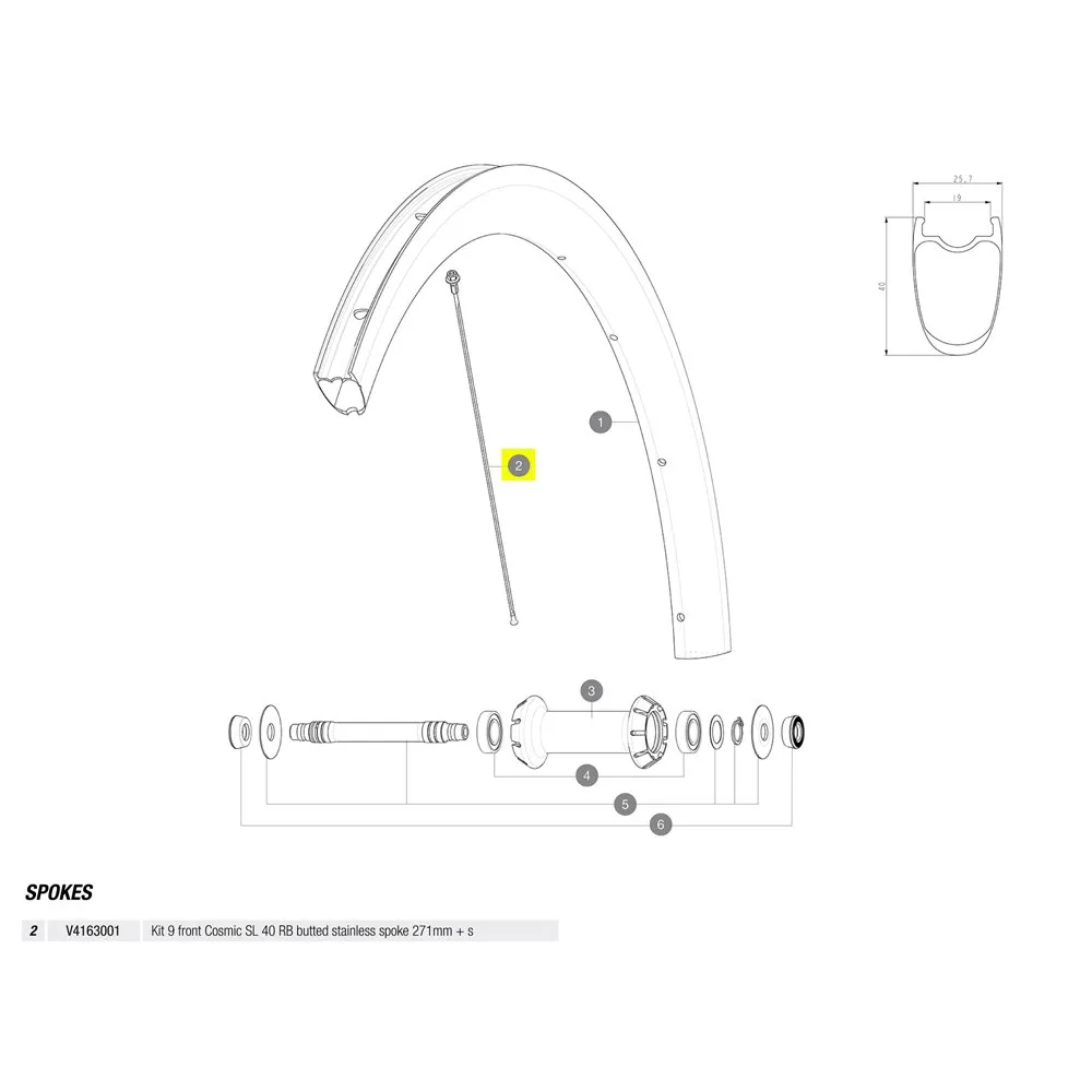 Mavic Kit 9 Front Cosmic Sl 40 Rb Ekrar, Black, 271mm Mavic Kit 9 Front Cosmic Sl 40 Rb Ekrar, Black, 271mm