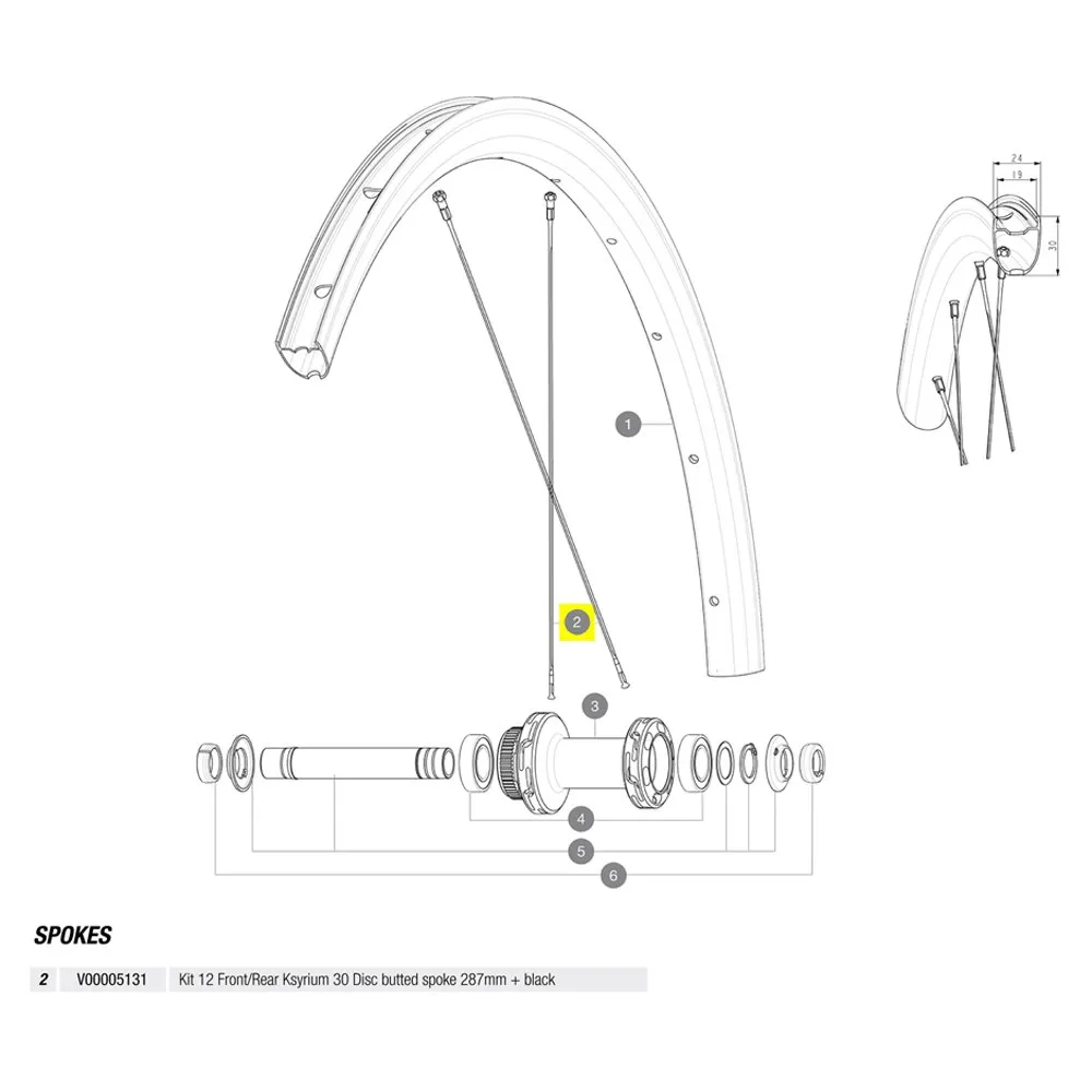 Mavic Ksyrium 30 Disc Ekrar 12 Enheter, Black, 287mm
