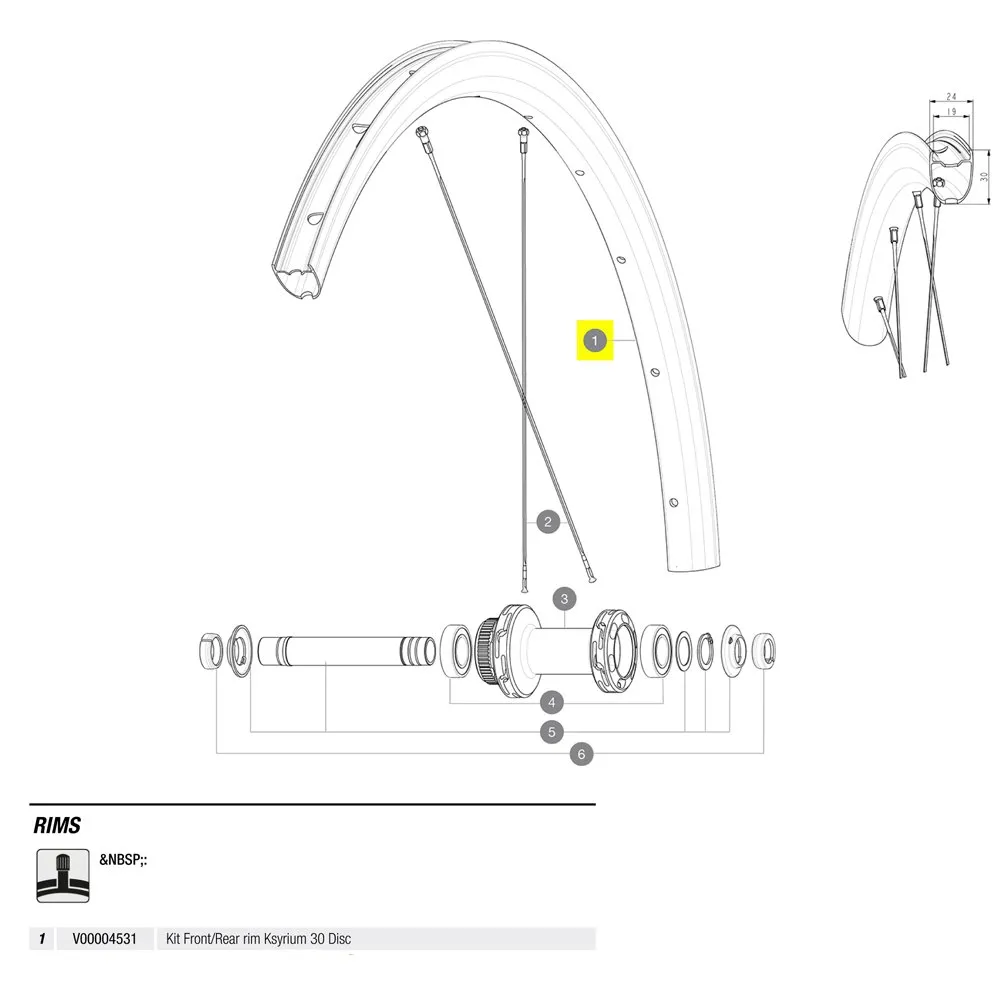 Mavic Ksyrium 30 Disc Fälg, Black, 28"-700