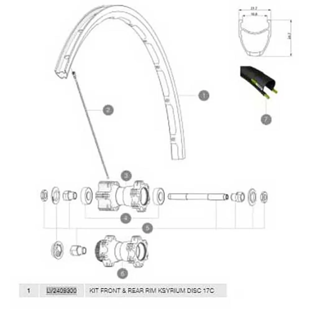 Mavic Ksyrium Disc 17c Fälg, Black, 700 - 28" 24H