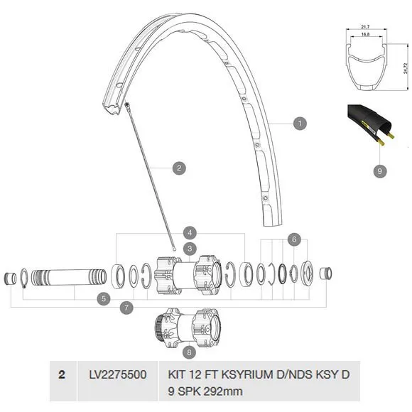 Mavic Ksyrium Disc Framhjulsspekarna 12 Enheter, Black, 292mm